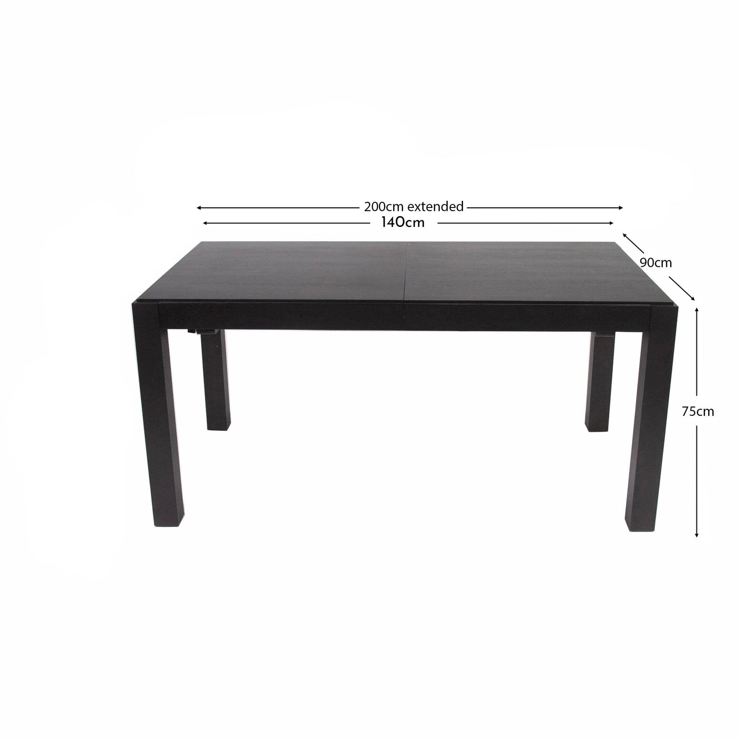 Magnus Black Wood Dining Table - Extendable