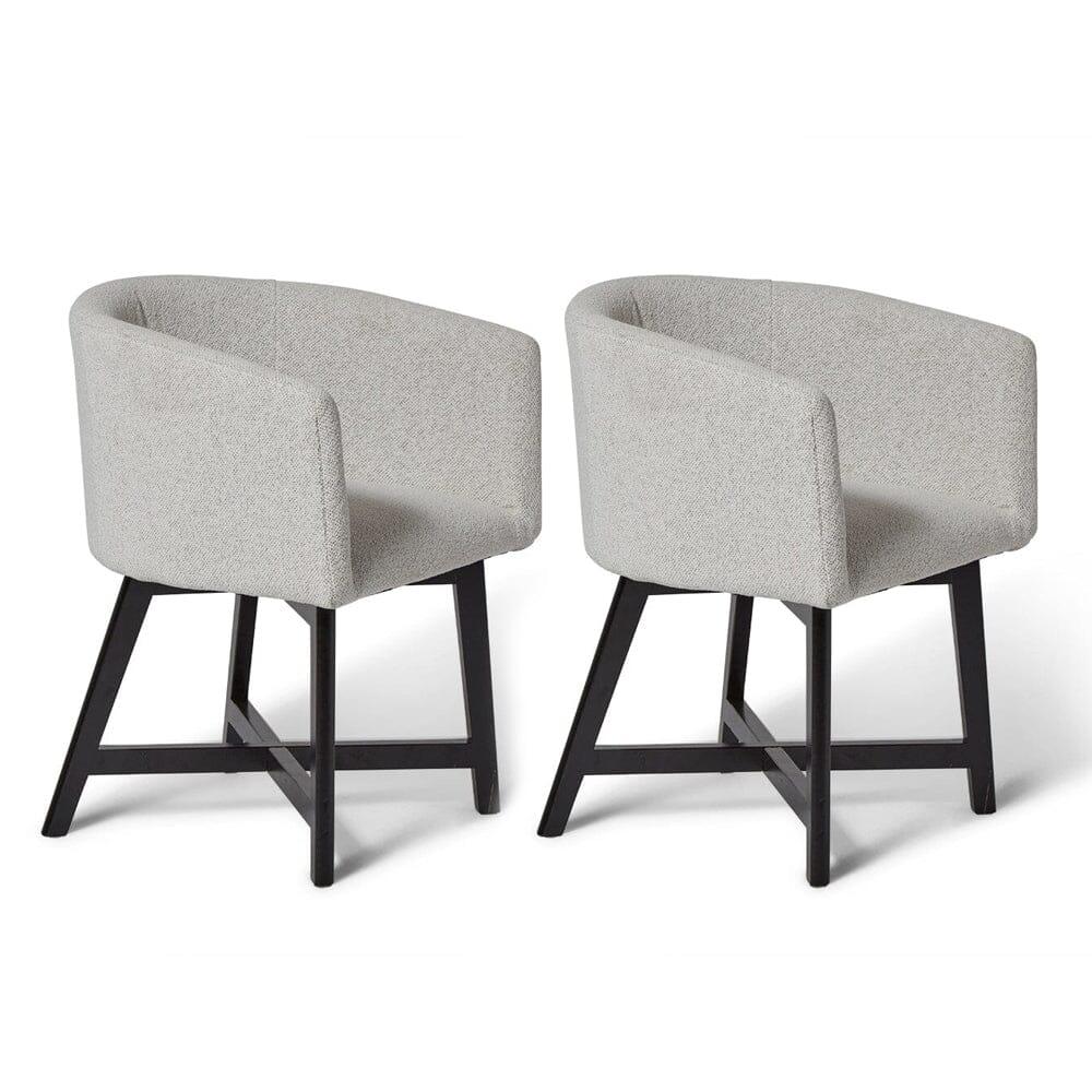 Magnus dining chair - dove grey with black legs - Laura James