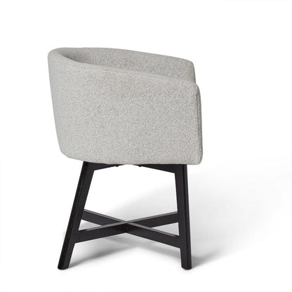 Magnus dining chair - dove grey with black legs - Laura James