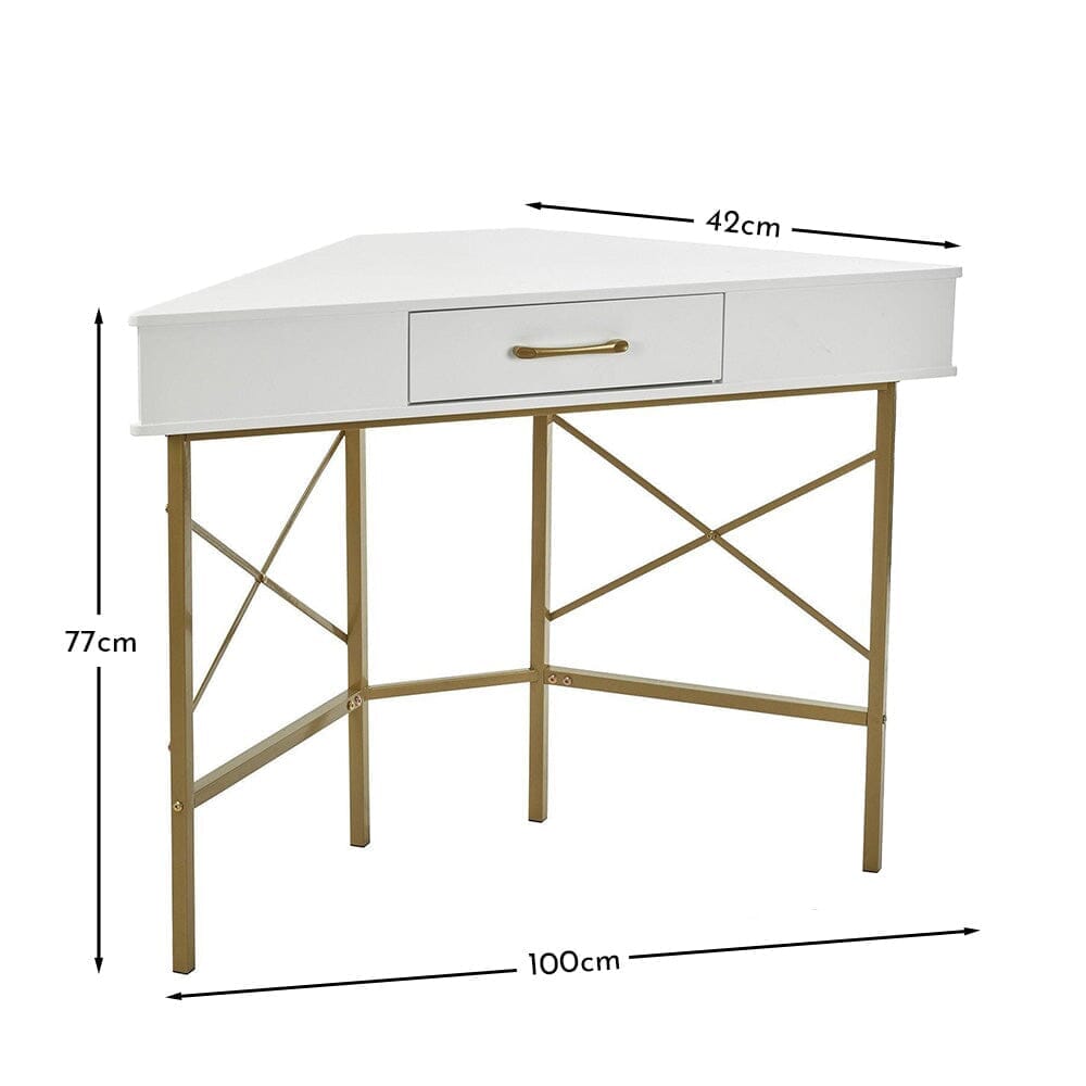 Marie Corner Desk - White