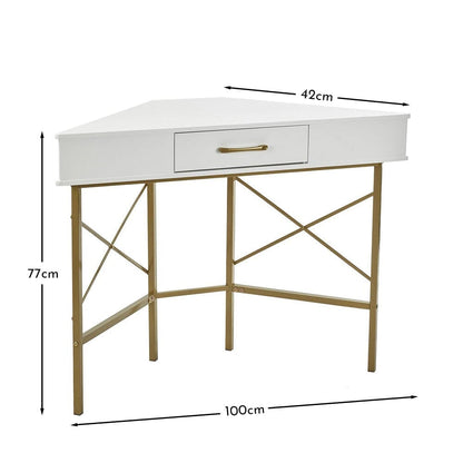 Marie Corner Desk - White