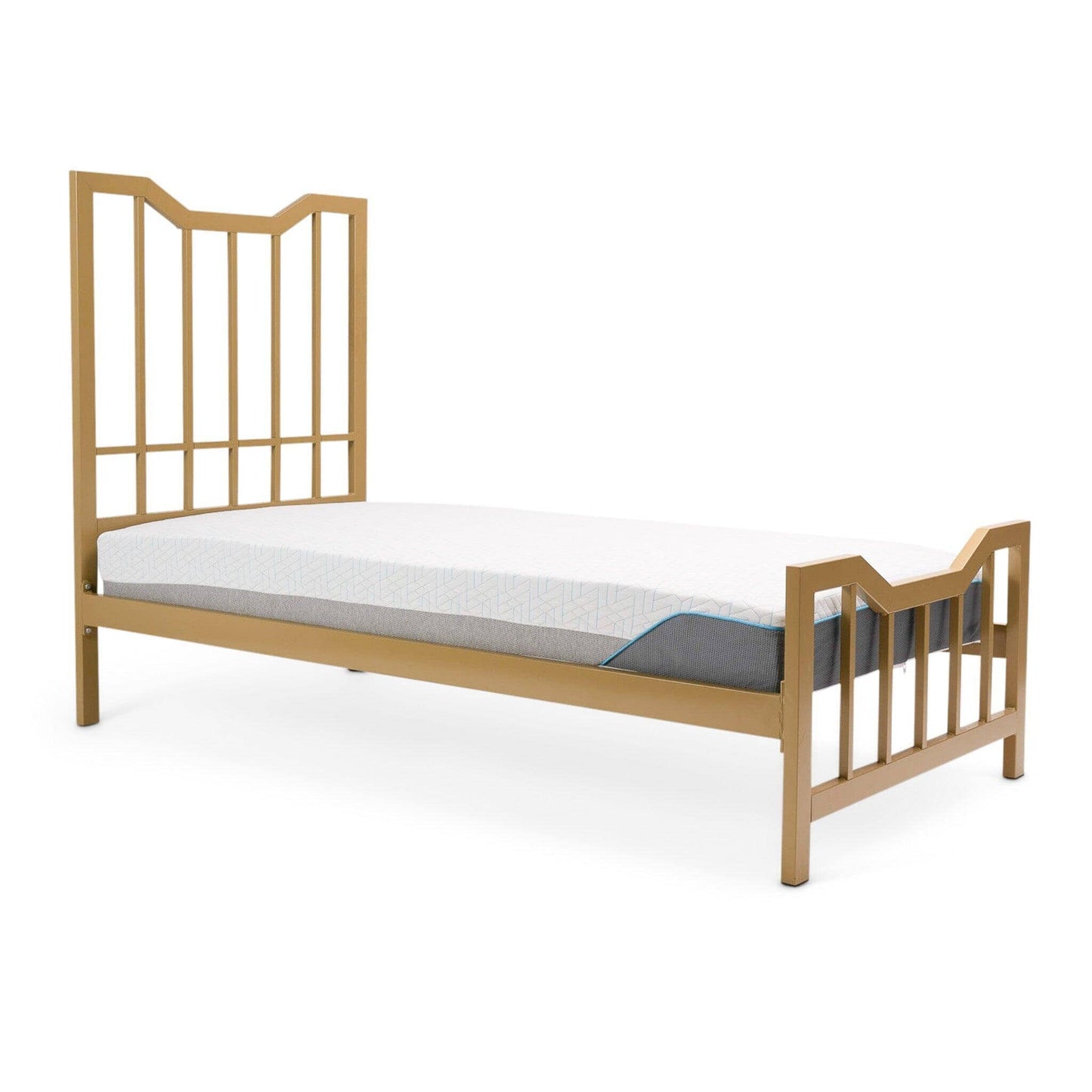 Marie Single Size Bed - Gold Metal