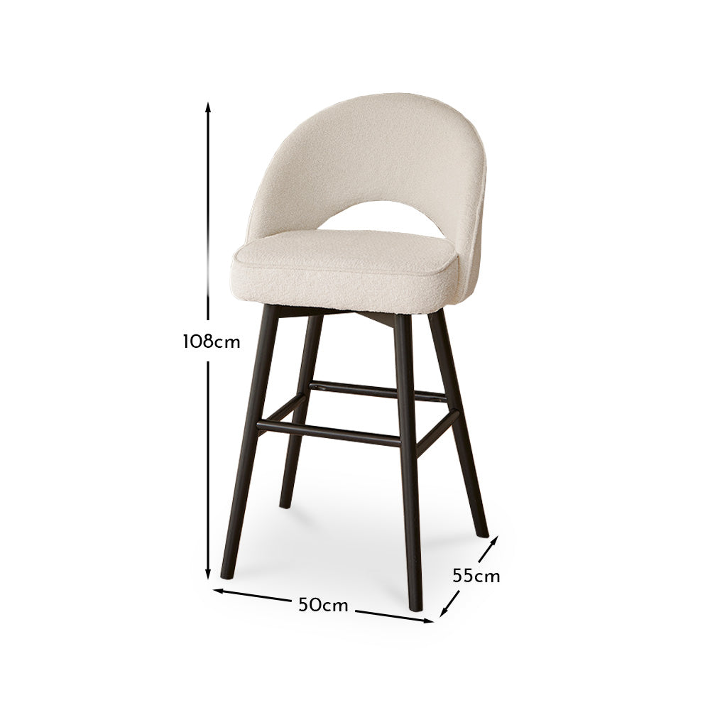 Marilyn Bar Stools - Boucle with Black Legs - Laura James

