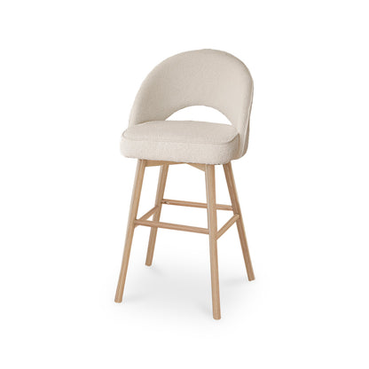 Marilyn Bar Stool - Boucle with Whitewash Legs