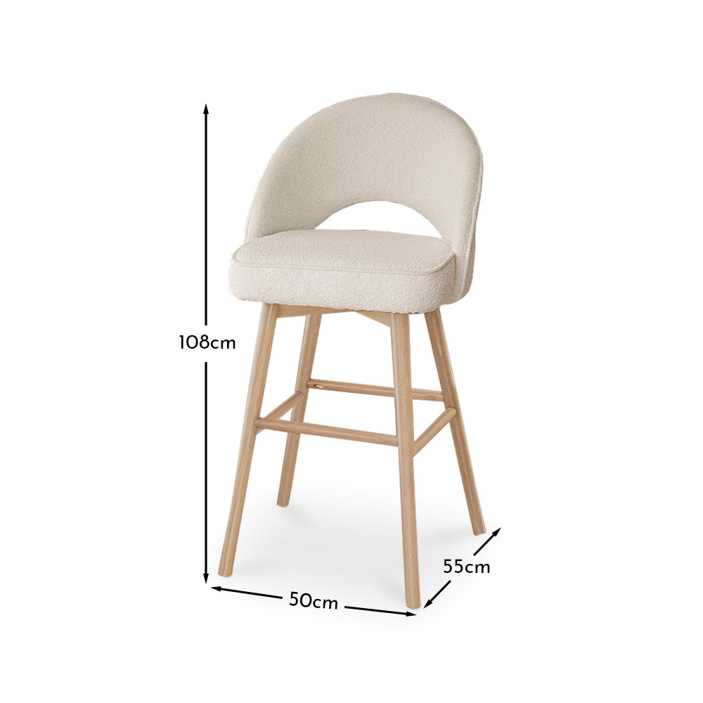 Marilyn Bar Stools - Boucle with Whitewash Legs - Laura James

