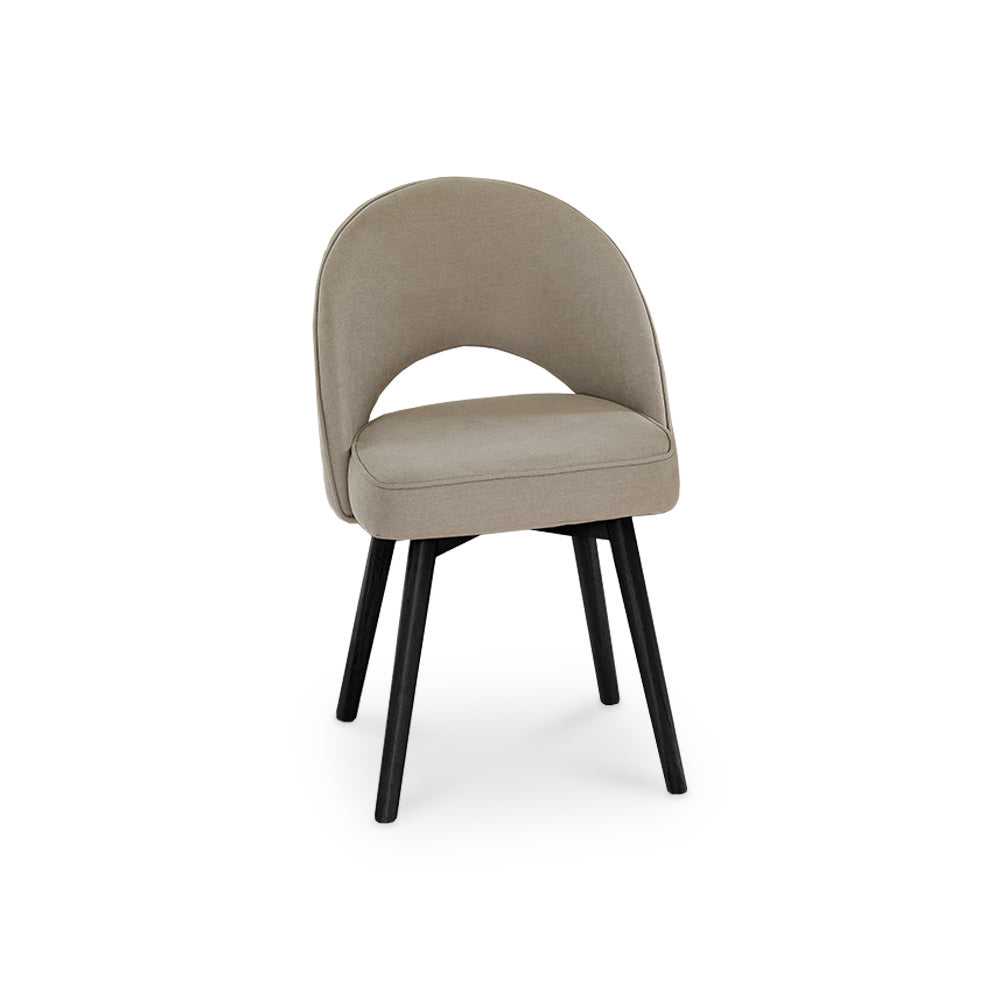 Marilyn Beige Dining Chairs with Black Legs - Set of 2 - Laura James