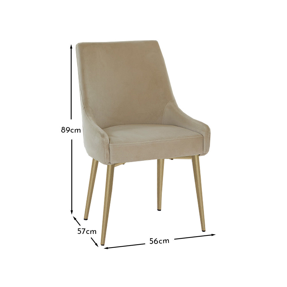 Maeve Clay Dining Chairs with Gold Legs - Set Of 2 - Laura James