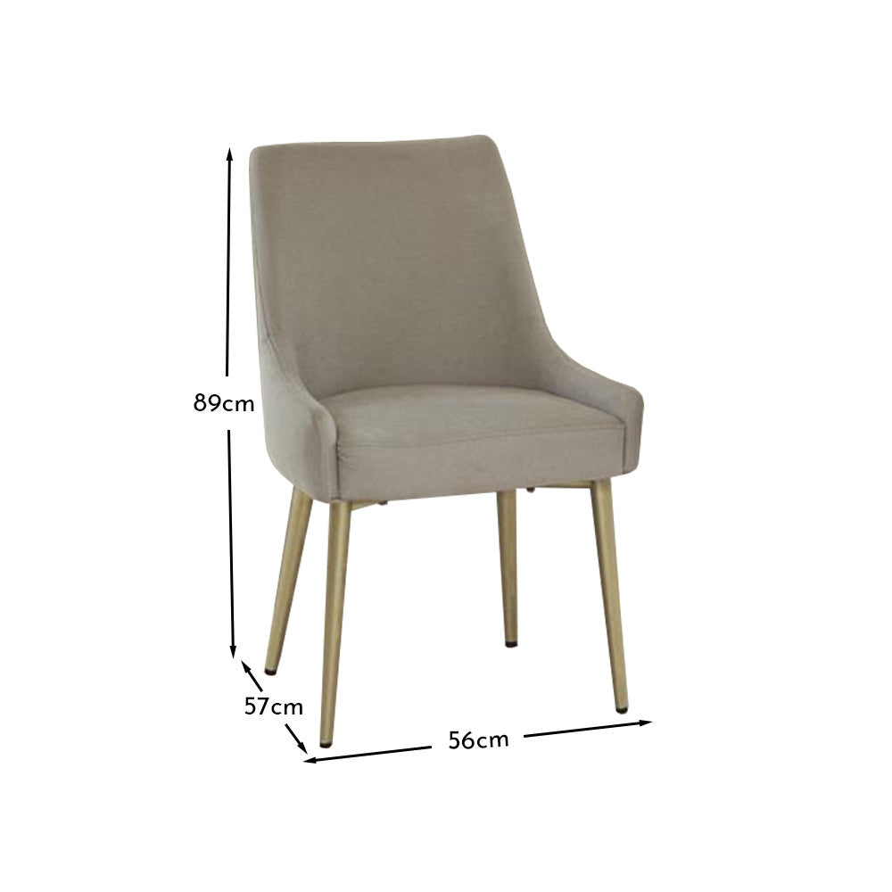 Maeve Beige Dining Chairs with Gold Legs - Set Of 2 - Laura James