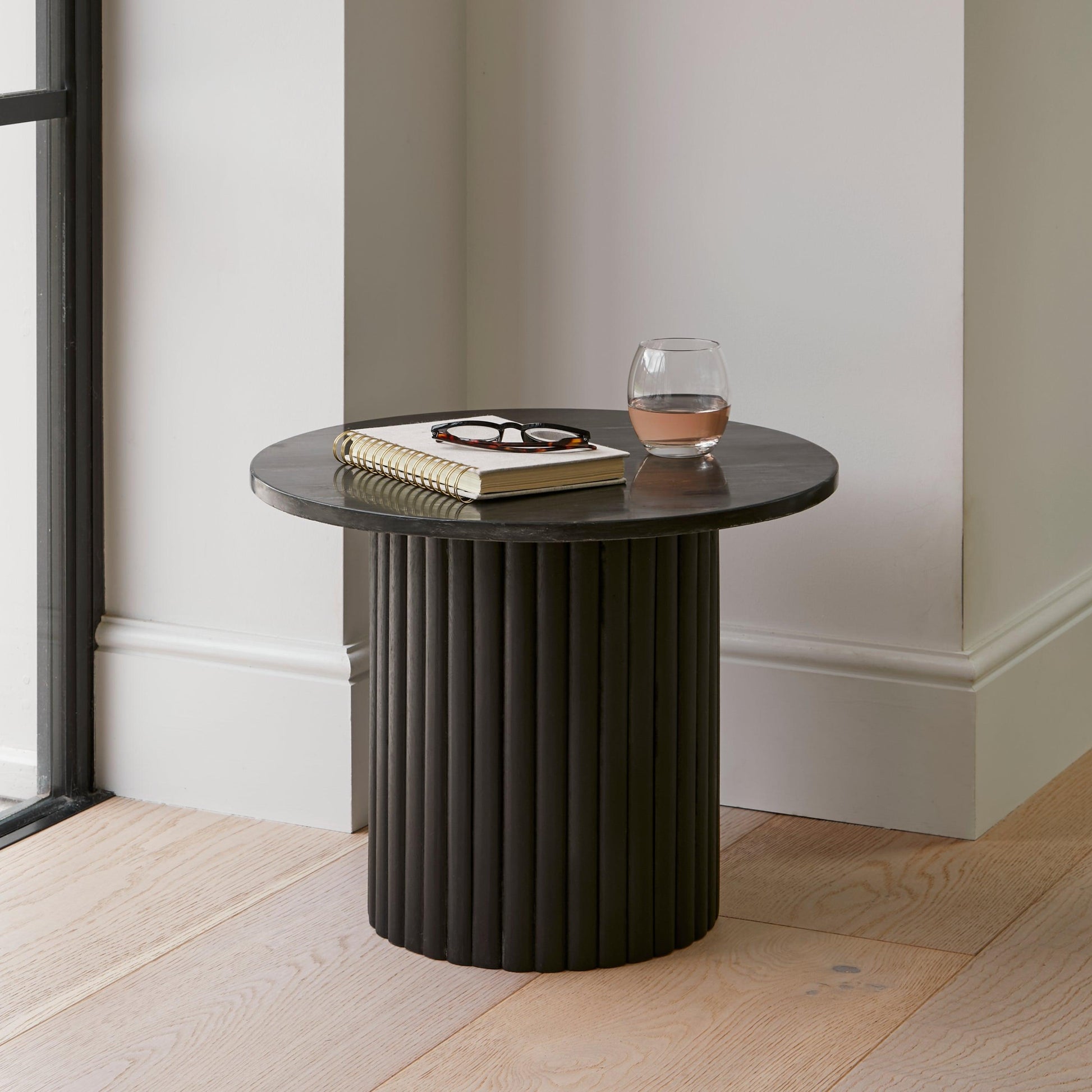 Myla Round Side Table - Jet Black - Laura James