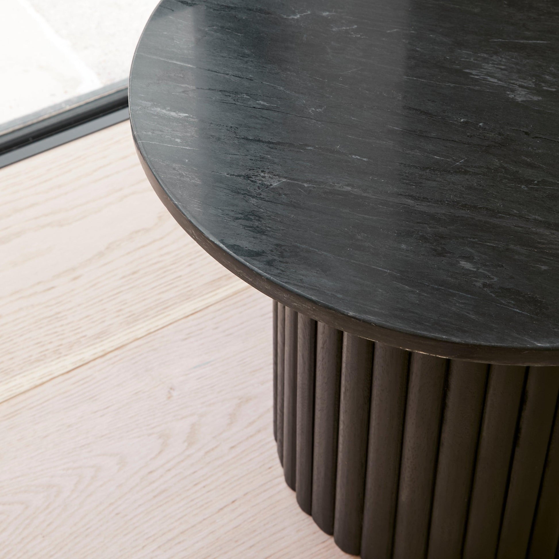 Myla Round Side Table - Jet Black - Laura James