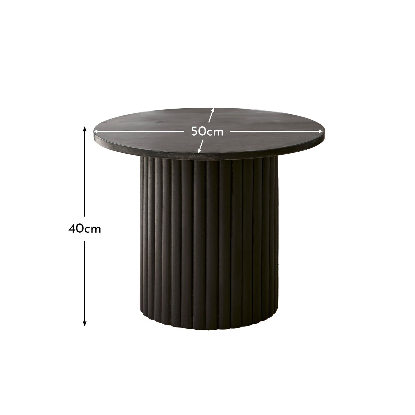 Myla Round Side Table - Jet Black