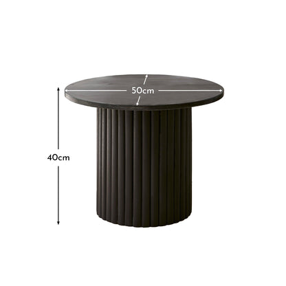 Myla Black Round Side Table