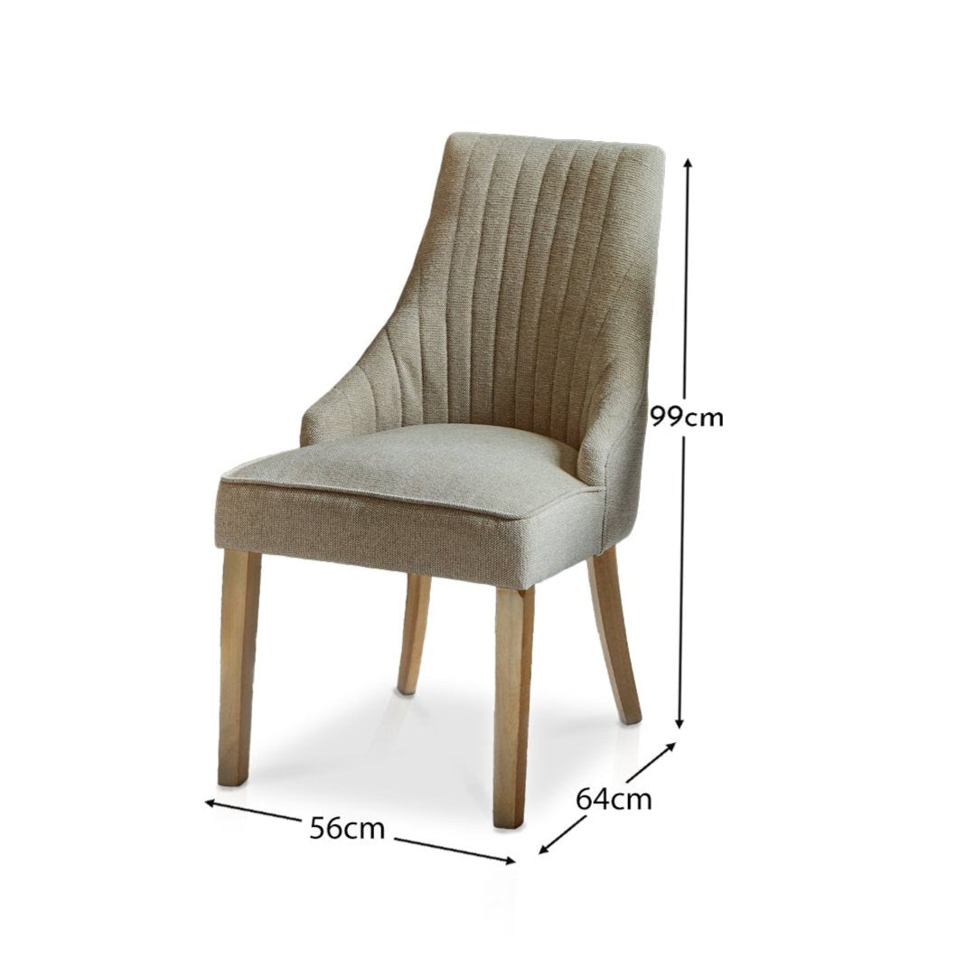 Nadine Dining Chairs - Set Of 2 - Soft Taupe with Whitewash legs - Laura