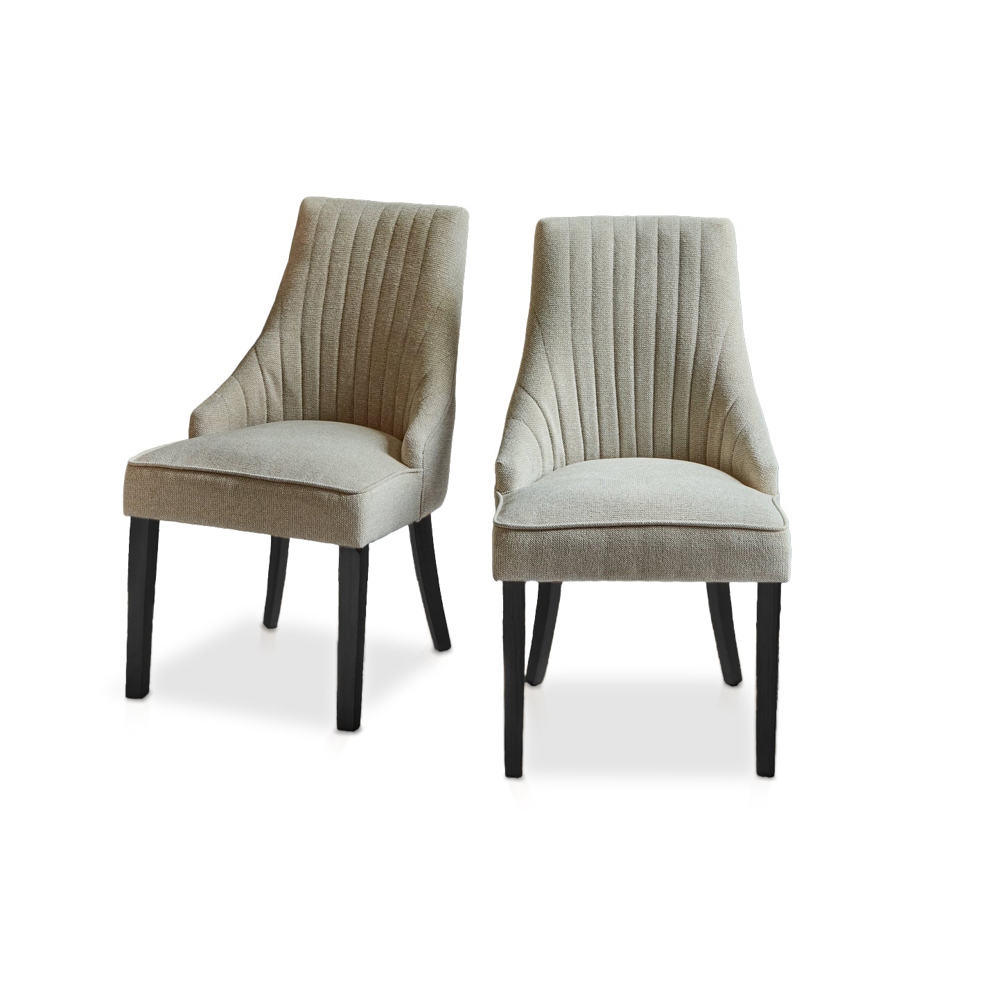 Nadine Dining Chairs - Set Of 2 - Marl Taupe with Black legs