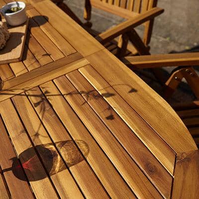 Oakley 6 Seater Wooden Oval Extendable Garden Dining Table 150-200cm