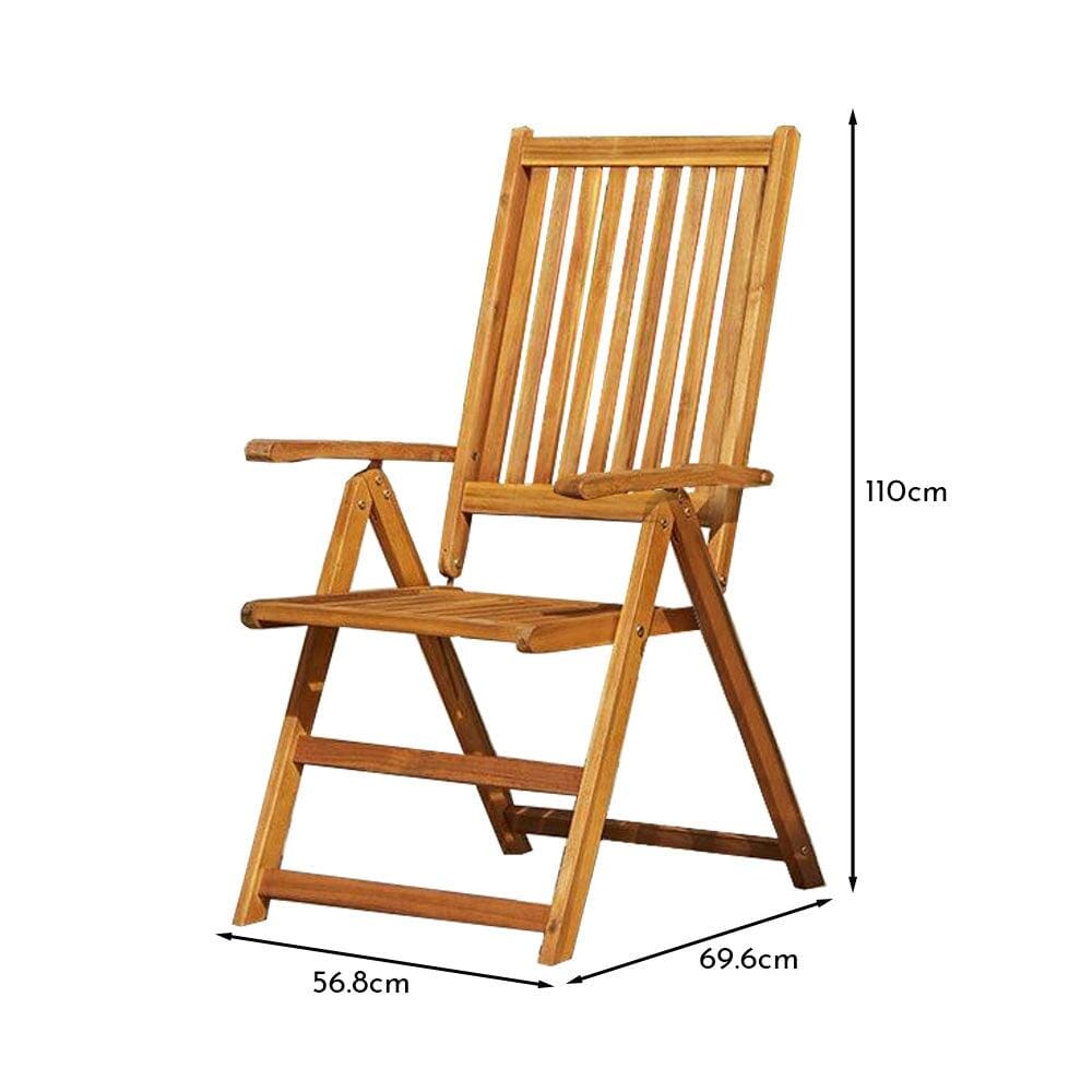 Oakley Wooden Folding Garden Chairs - Set of 2 - Laura James