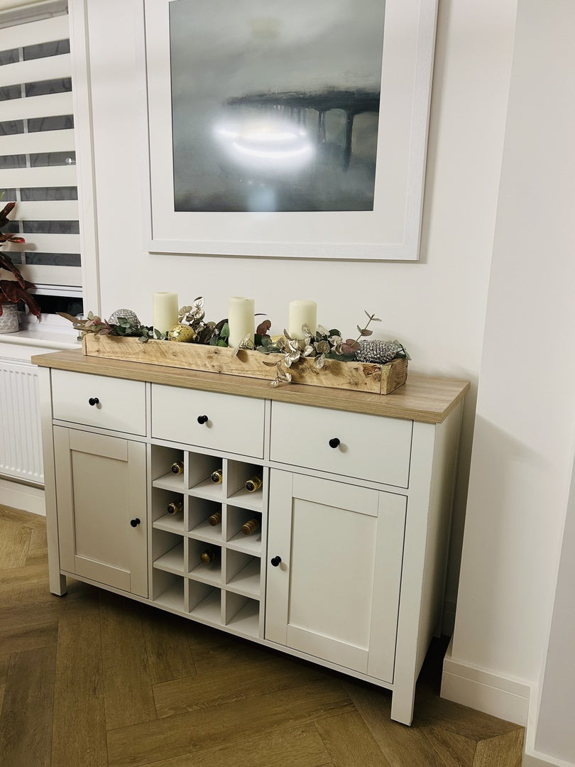 Bampton White Sideboard with Wine Rack - Laura James

