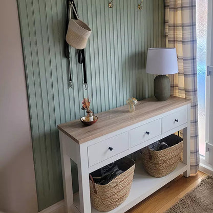 Bampton 3 Drawer Console Table - Alabaster White - Laura James