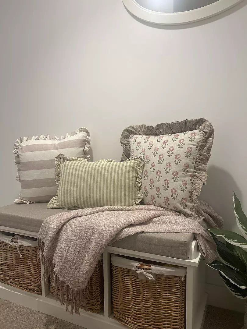 Fyfield Hallway Storage Bench in White with Cushion - Laura James