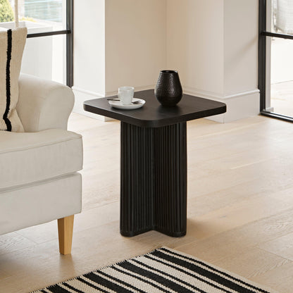 Orla Wooden Square Side Table - Jet Black - Laura James