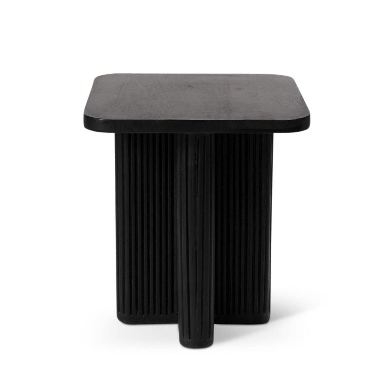 Orla Wooden Square Side Table - Jet Black - Laura James