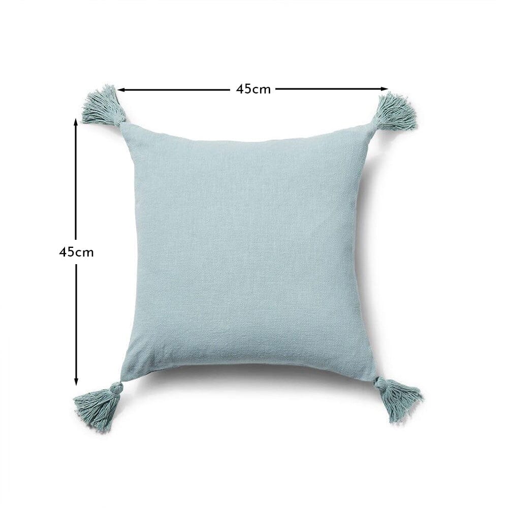 Otura 45x45cm Tasseled Cushion Cover - Duck Egg Blue