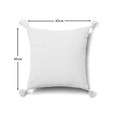 Otura 45x45cm Tasseled Cushion Cover - Ivory White