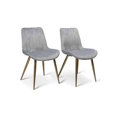 Bella Gold Legs with Grey Velvet Seat