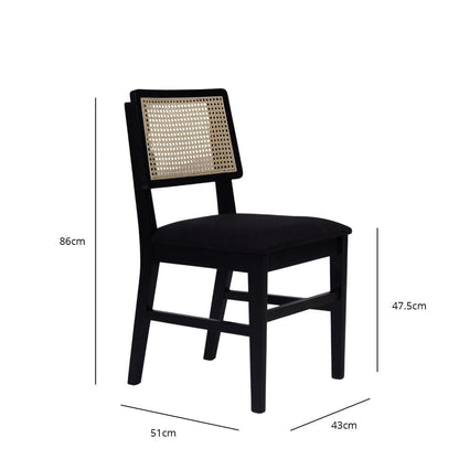 Charlie dining chair - set of 2 - black