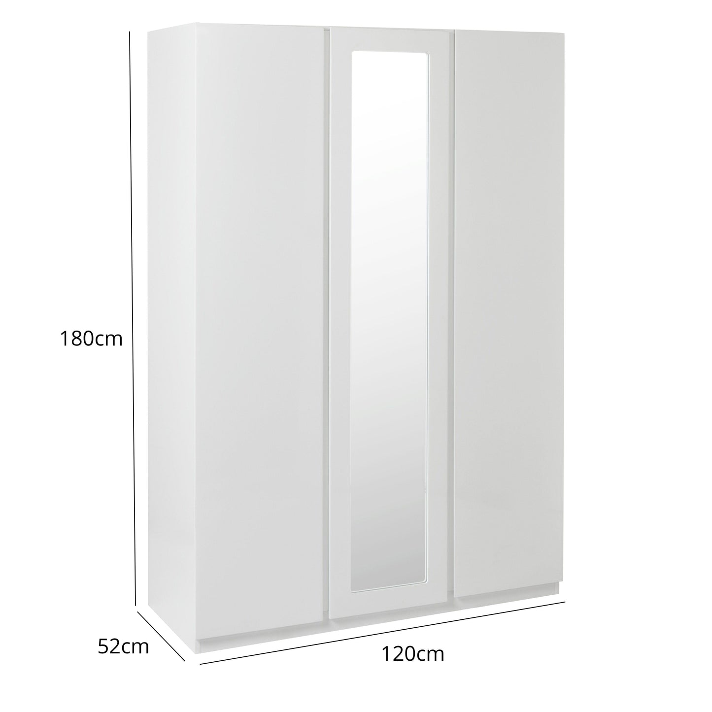 Clemmie high gloss triple wardrobe - white - Laura James