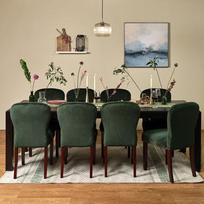 Green Velvet Dining Chair - Laura James