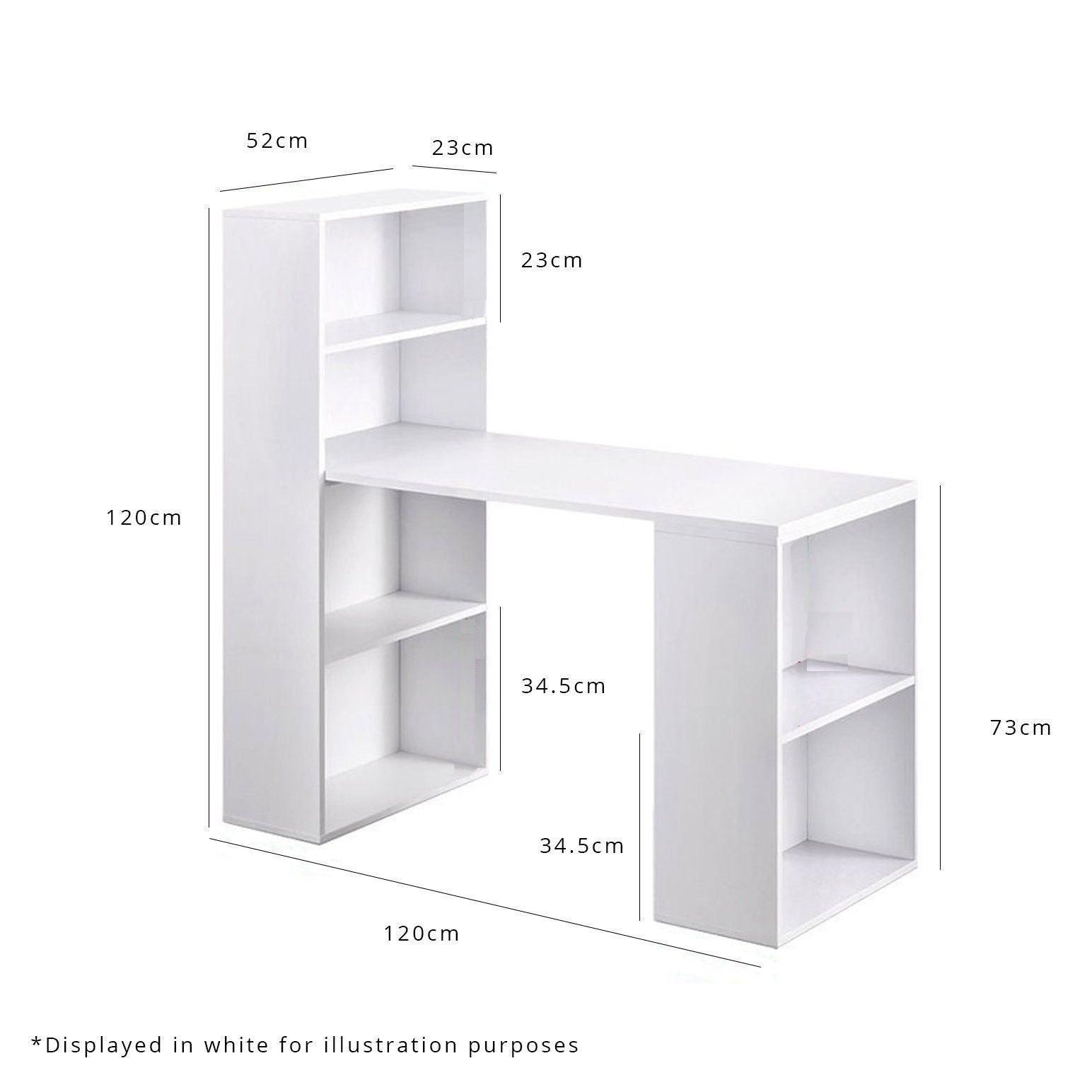 Essie Desk with Shelves - Pitch Black - Laura James