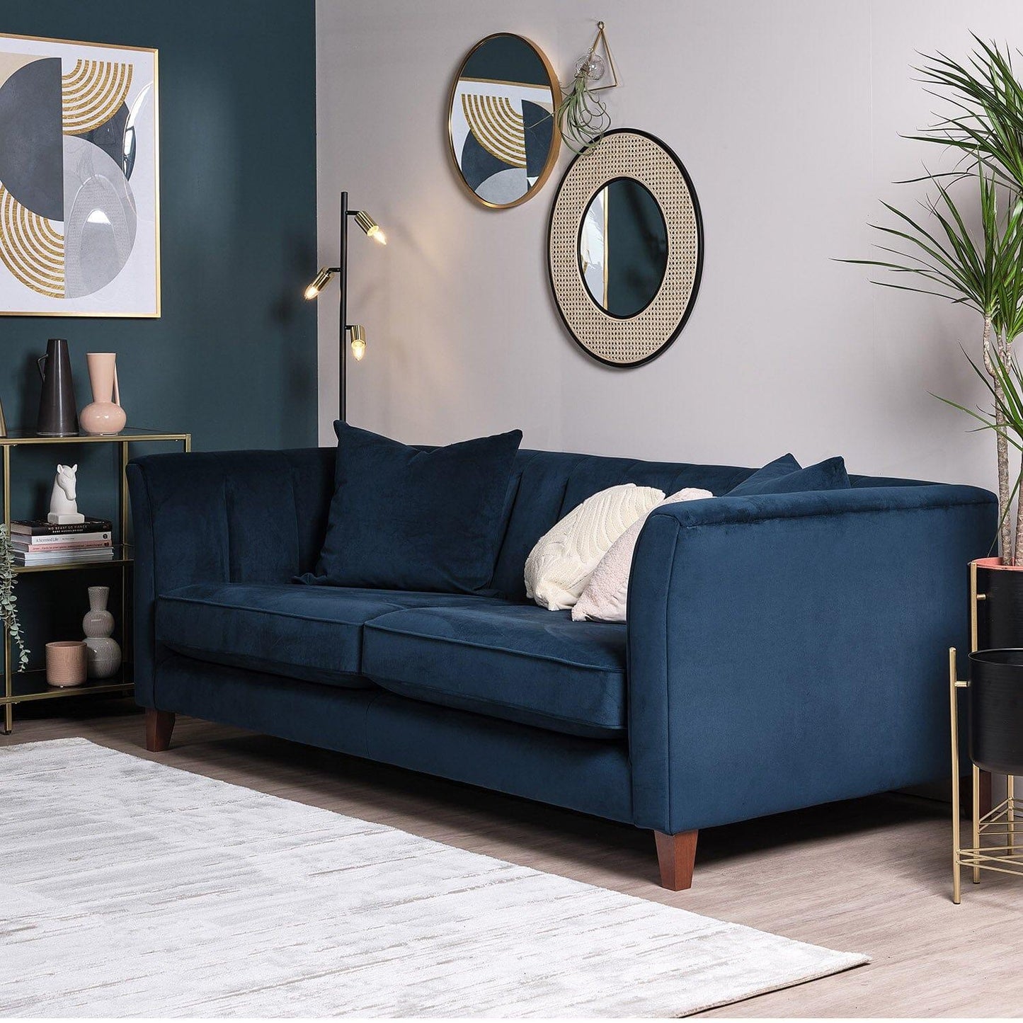 Georgia Large Sofa - 4 Seater - Navy - Laura James