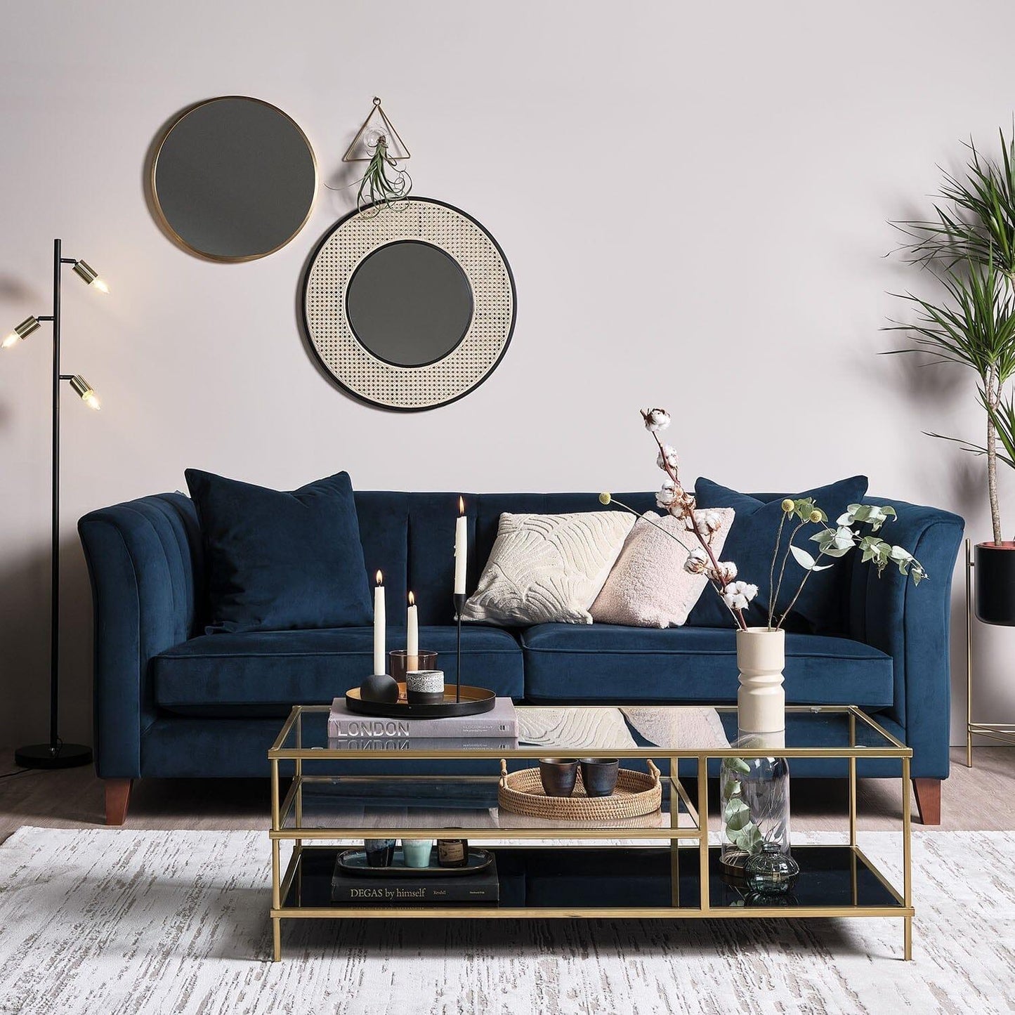 Georgia Large Sofa - 4 Seater - Navy - Laura James