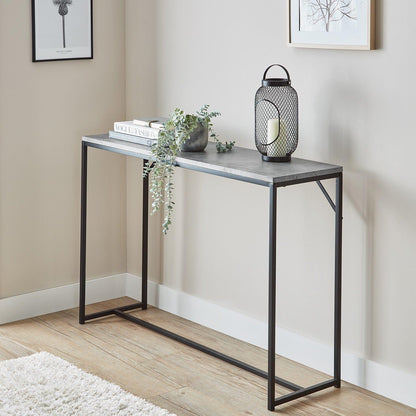 Outlet Jay console table - concrete effect and black
