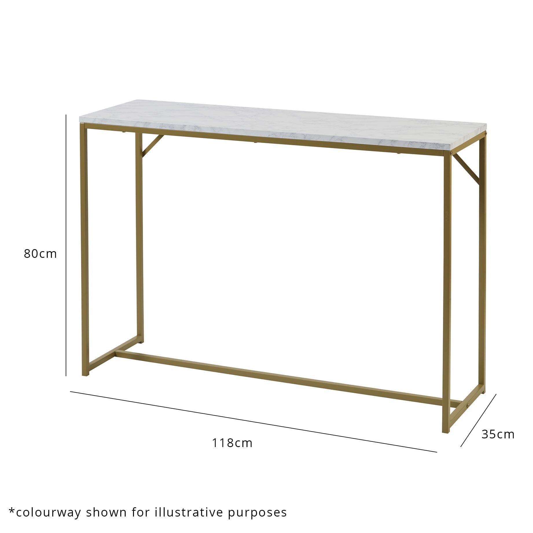 Outlet - Jay console table - marble effect and black - Laura James