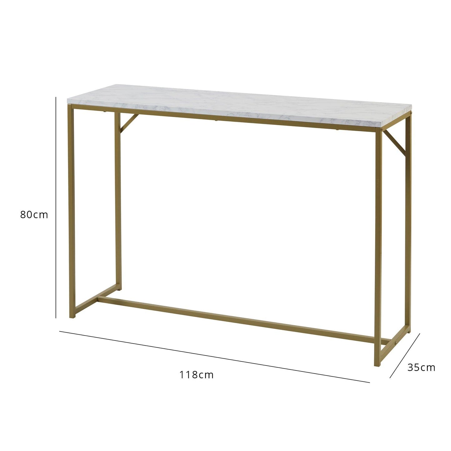 Outlet - Jay console table - marble effect and gold - Laura James