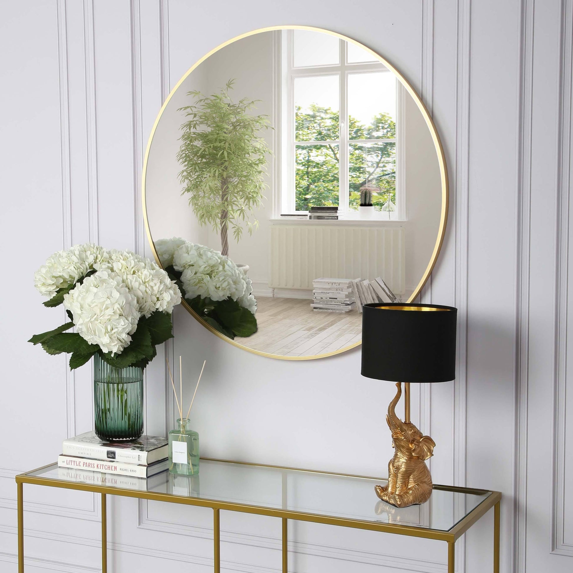 Outlet - Pandora round mirror - small - gold - Laura James