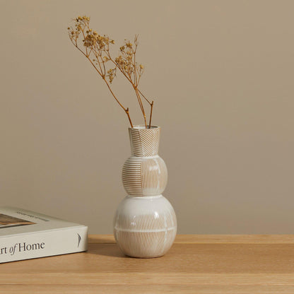 Colden 20cm Ceramic Vase, White - Laura James