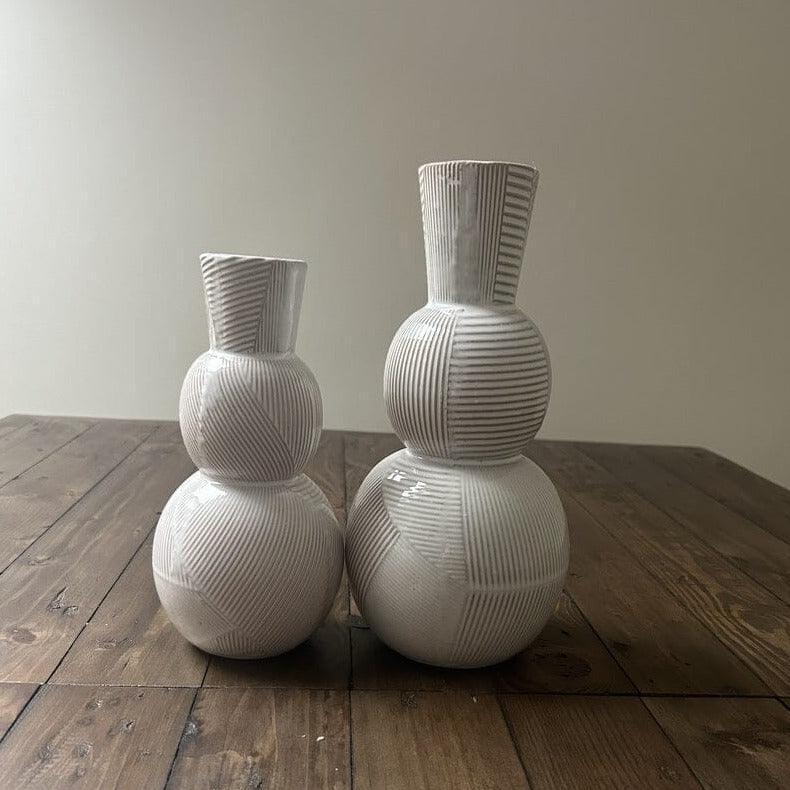 Colden 20cm Ceramic Vase, White - Laura James