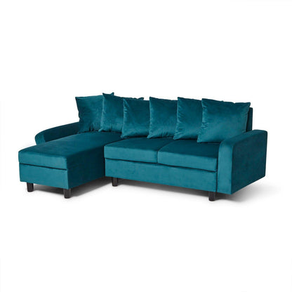 Tracy Lagoon Blue Velvet Sofa - Laura James