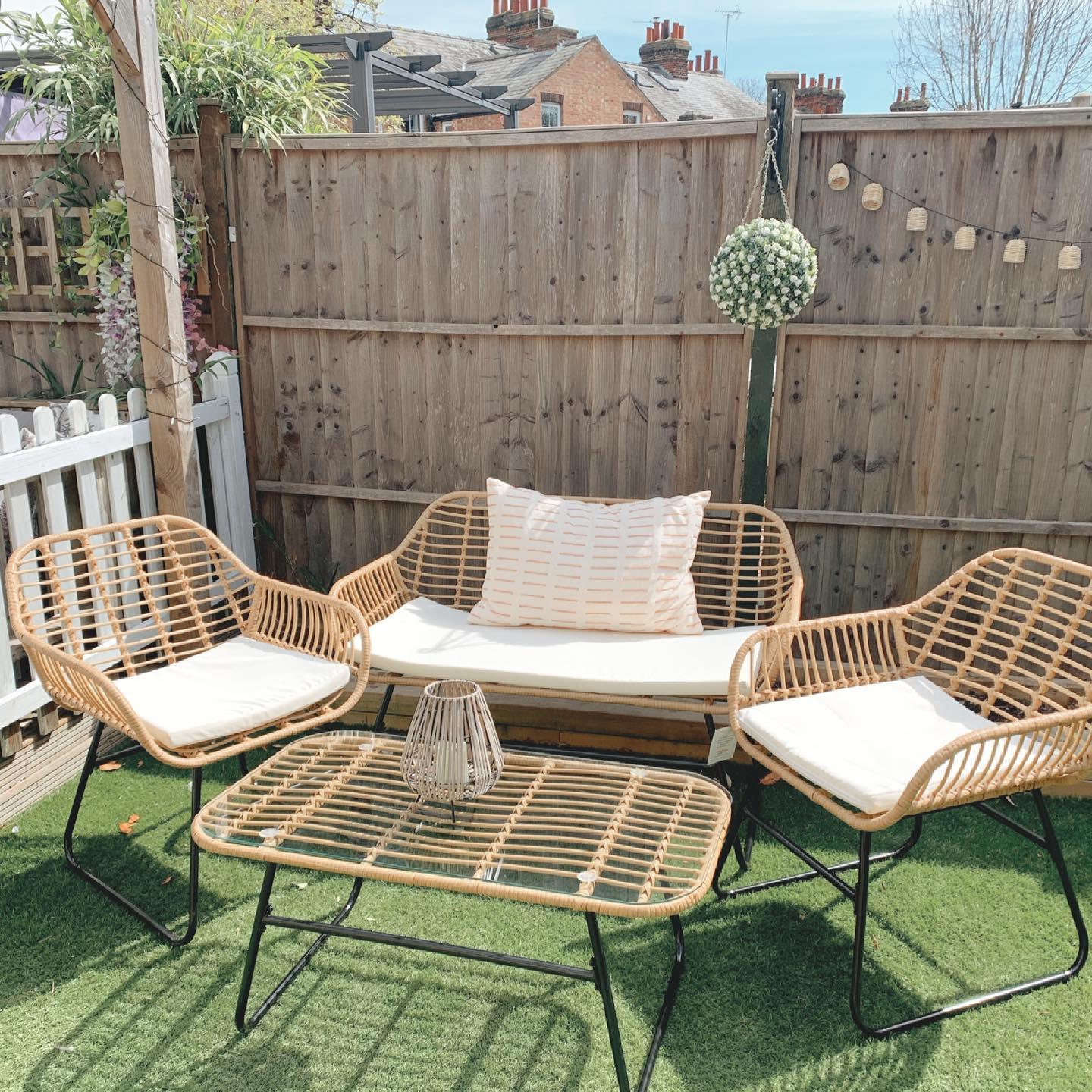 Rattan Sofa Set - outdoor furniture - Natural - Laura James