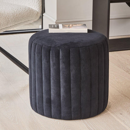 Penelope Drum Stool - Black