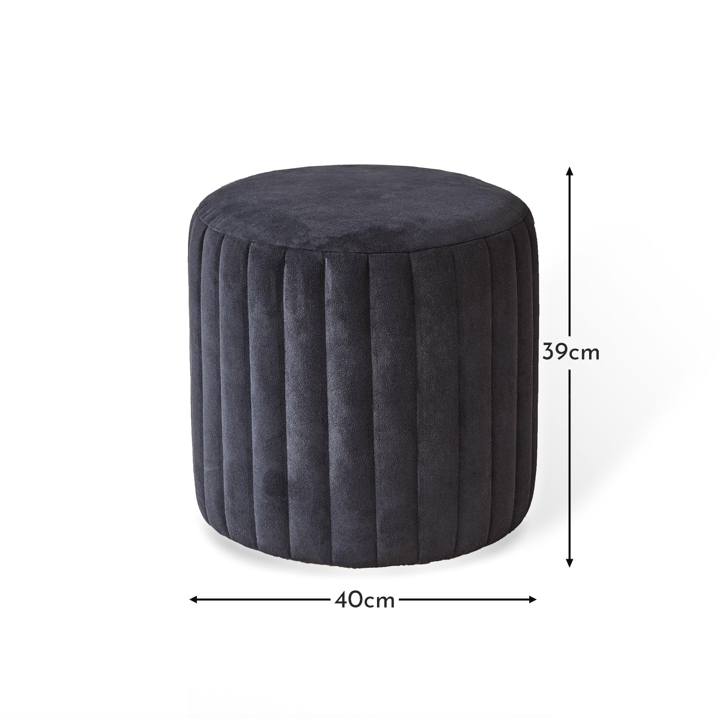 Penelope Drum Stool - Black