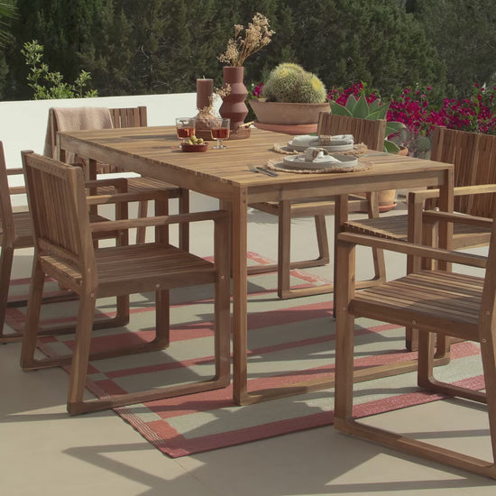 Lennox Wooden Dining Table and 6 x Lennox  Armchairs - Laura James