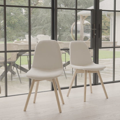 Ellis Light Beige Dining Chairs with Black Legs - Set Of 2 - Laura James