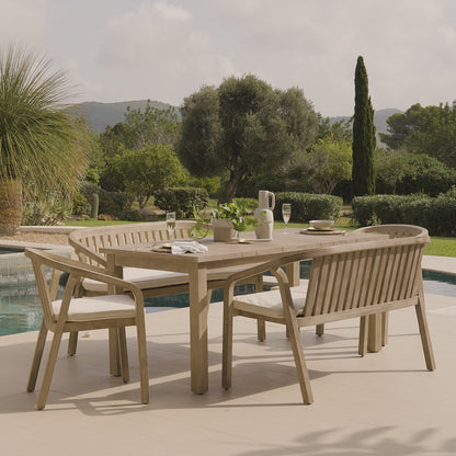 Kuro 6 Seater Wooden Garden Dining Set with 6 Shiro Chairs