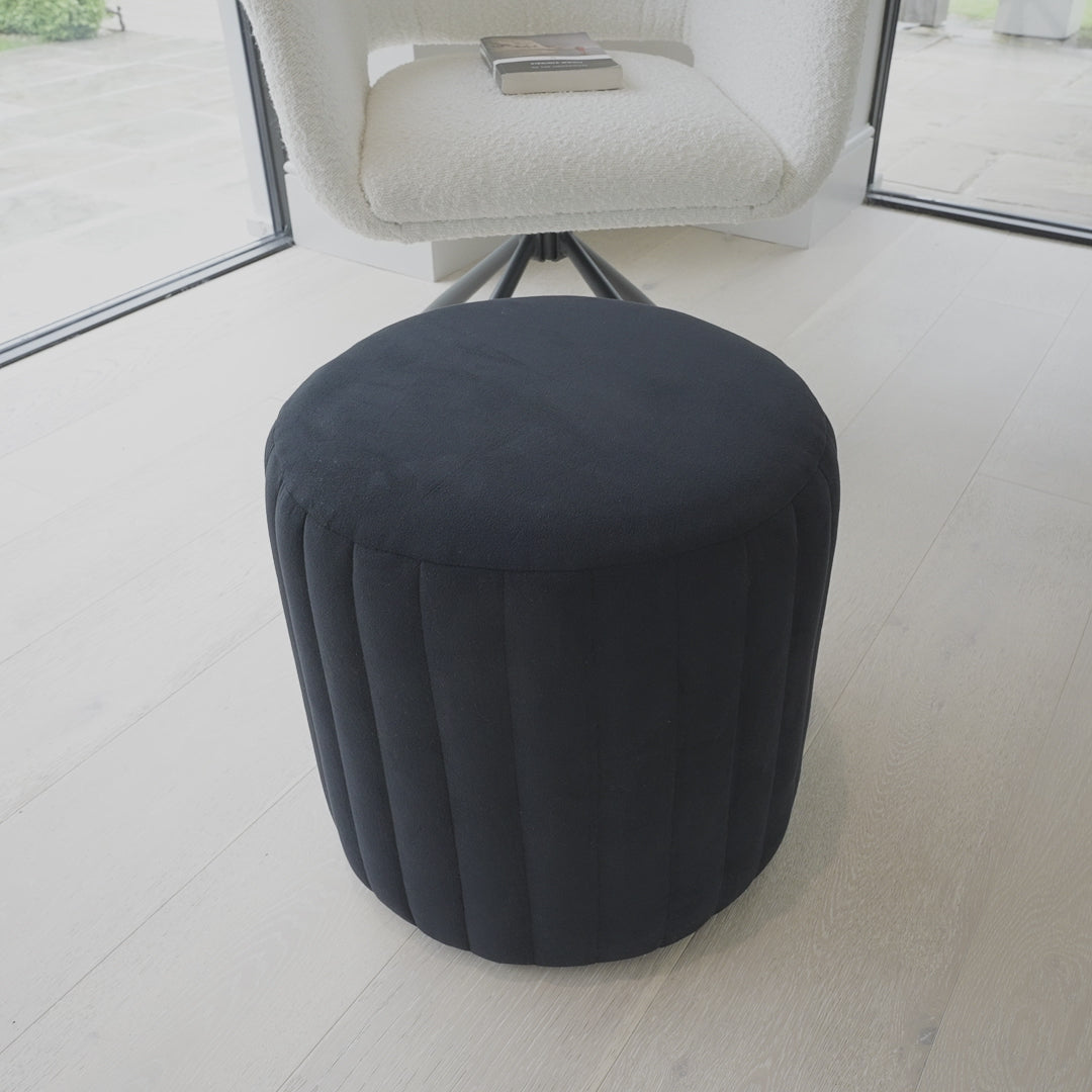 Penelope Drum Stool - Black