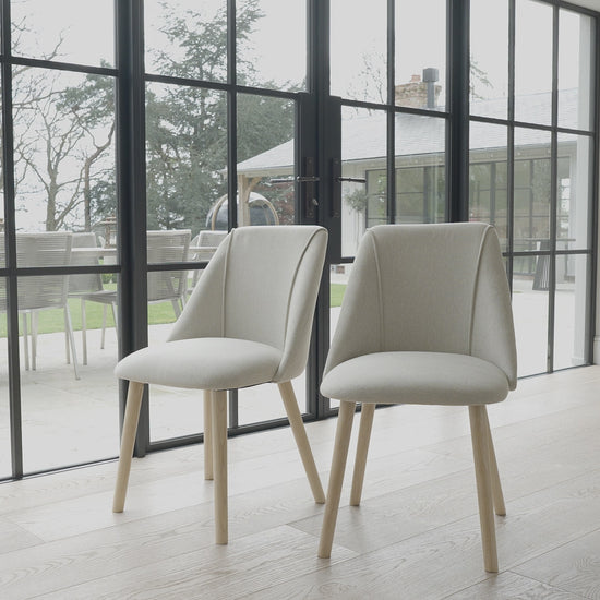 Freya dining chairs - set of 2 - oatmeal and pale oak