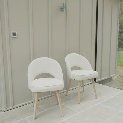 Marilyn Dining Chairs - Set Of 2 - Boucle with Whitewash Oak Legs